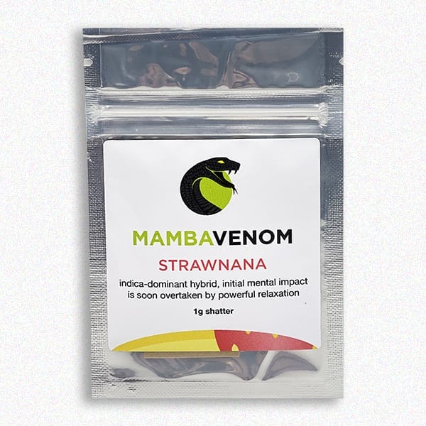 Strawberry Banana, also known as "Strawnana" for short, is an indica marijuana strain developed by DNA Genetics in collaboration with Serious Seeds. A genetic cross of Crockett’s Banana Kush and the “Strawberry” phenotype of Bubble Gum, Strawberry Banana inherited a sweet, fruity flavor, hence the name. Known for its heavy resin production and high-THC content, Strawberry Banana produces happy, peaceful effects that sharpen creativity and sensory awareness.