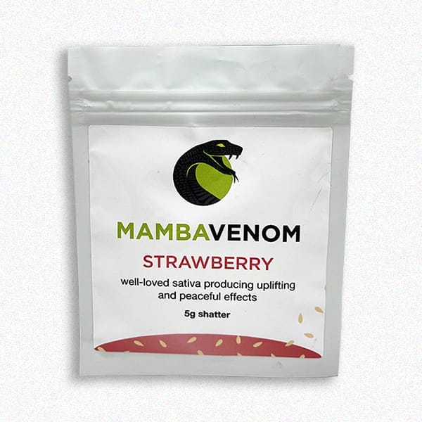 Mamba Venom Shatter | Strawberry 2 Strawberry is a sativa marijuana strain originating from the Netherlands. This strain produces effects that are uplifting and relaxing. Strawberry is a popular choice for those prone to anxiety due to its stress-relieving qualities. Medical marijuana patients choose Strawberry for reducing physical and mental pain. Growers say this strain grows well both indoors and outdoors and has a 9 week flowering time.